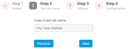 Step 2: choose test set name