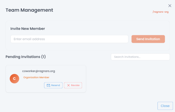 User account page